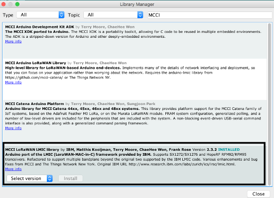 MCCI LoRaWAN LMIC Library