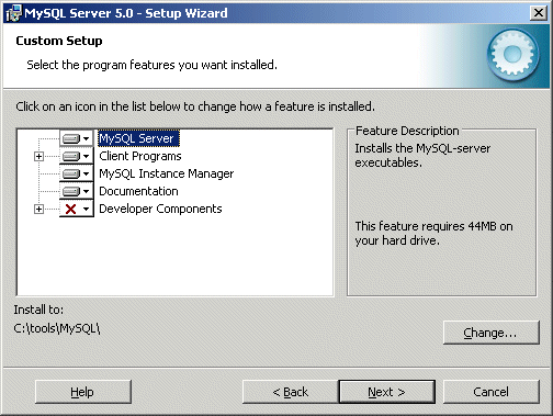 MySQL 5.0 change location