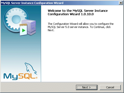 MySQL 5.0 configuration wizard
