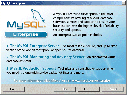 MySQL 5.0 enterprise
