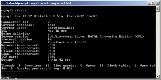 MySQL 5.0 status