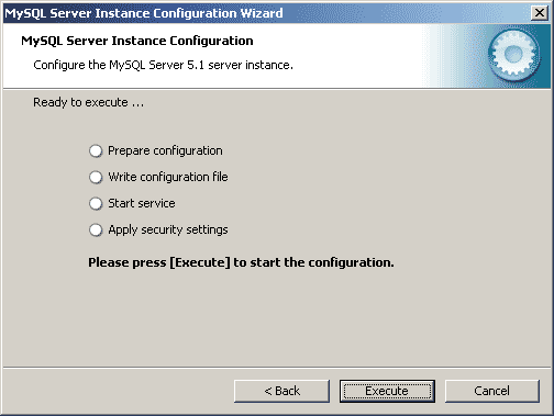 MySQL 5.1 ready to execute