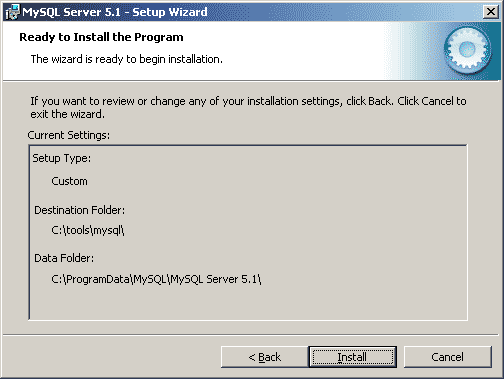MySQL 5.1 ready to install