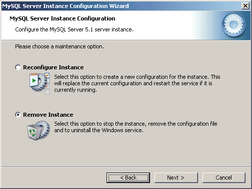MySQL 5.1 remove instance