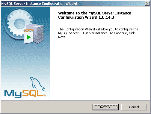 MySQL 5.1 server instance configuration wizard