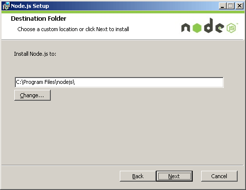 Node.js installation step 3