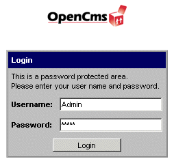 OpenCms login.