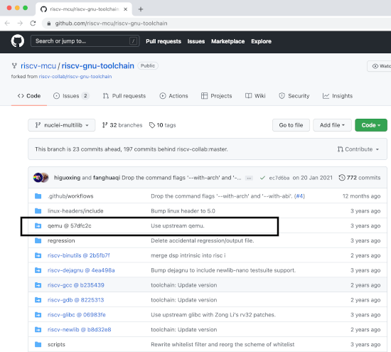 The qemu submodule