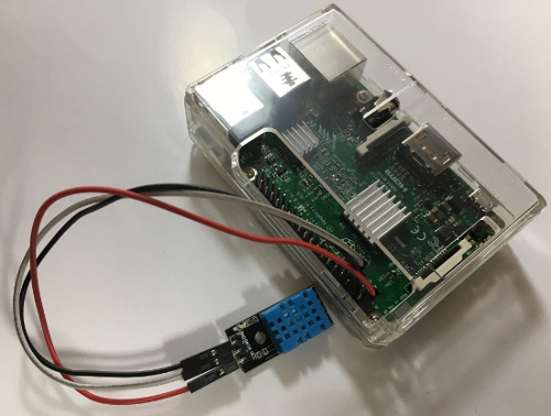 DHT11 sensor connected to Raspberry Pi 3