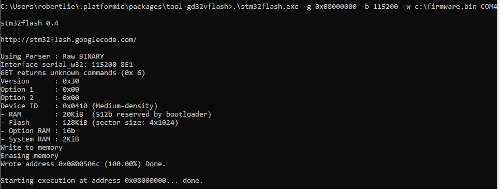 stm32flash.exe upload firmware