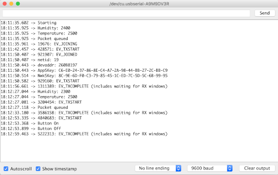 Arduino IDE serial monitor output