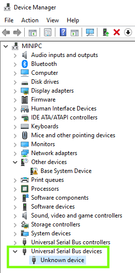 Windows Device Manager: Unknown device