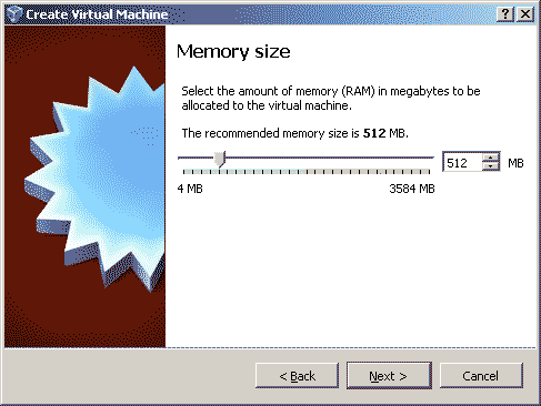 Create VM set memory size