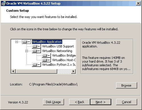 Virtualbox custom setup