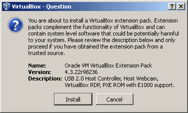Install Virtualbox extension pack