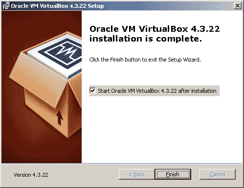 Virtualbox finish