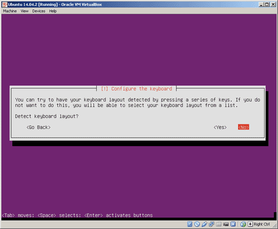 Virtualbox, setup Ubuntu, detect keyboard