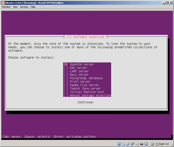 Virtualbox, setup Ubuntu, install openssh