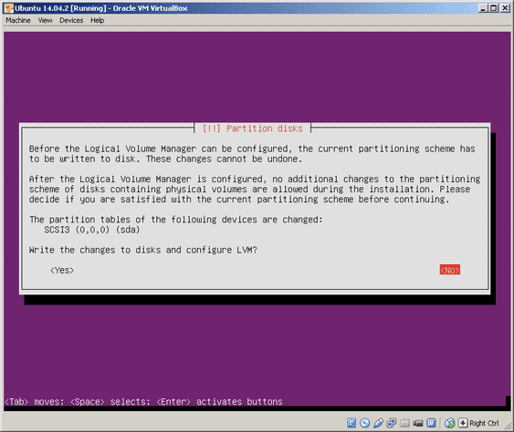 Virtualbox, setup Ubuntu, partition disk step 3