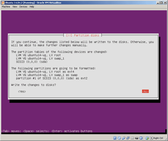Virtualbox, setup Ubuntu, partition disk step 5