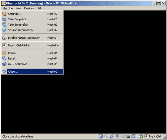 Virtualbox, shutdown VM