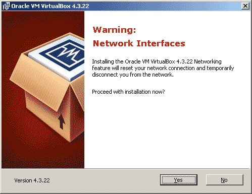 Virtualbox show warning message