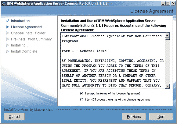 Read License agreement