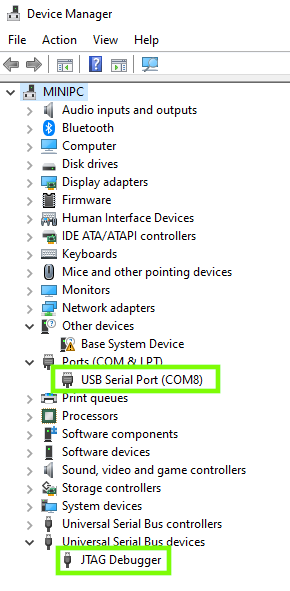 Windows Device Manager: JTAG Debugger