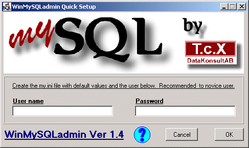 WinMySQLAdmin Setup