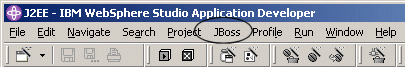 JBoss menu option