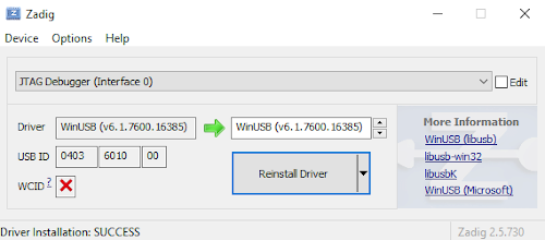 Zadig replace driver