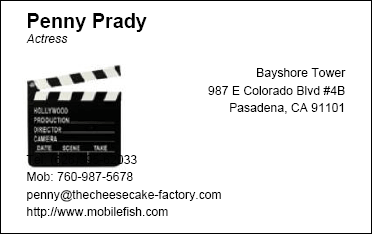 Business card overlap image and text allowed