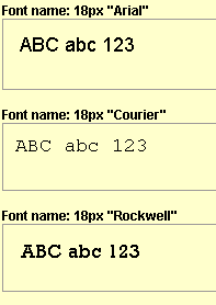 Example text canvas fonts