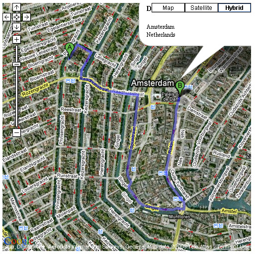 Google map driving instructions.