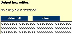 Binary values dumped