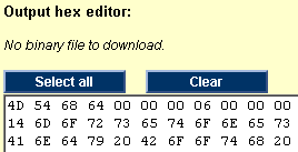 Hexadecimal values dumped