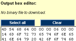 Output hex editor area
