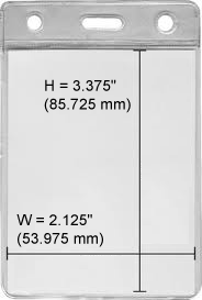 Credit card size badge holder portrait