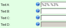 Enter replacement markers in Text A field