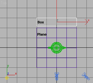 3DSMax 7, add box (top view).