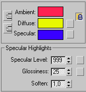 3DSMax 7, color controls.