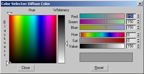 3DSMax 7, Color selector.