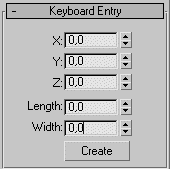 3DSMax 7, Keyboard entry.