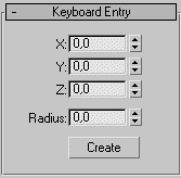 3DSMax 7: Keyboard entry.