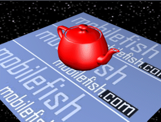 3DSMax 7, teapot background.