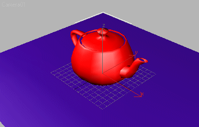 3DSMax 7, teapot red.