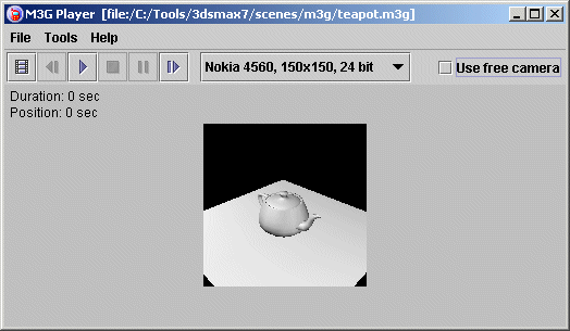 3DSMax 7, teapot1.m3g file.