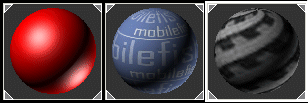 3DSMax 7, texture in sample sphere.