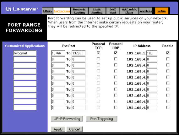 Wireless router port forwarding